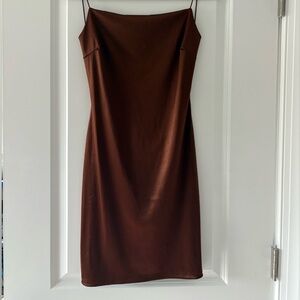 Windsor Backless Chocolate Short Dress